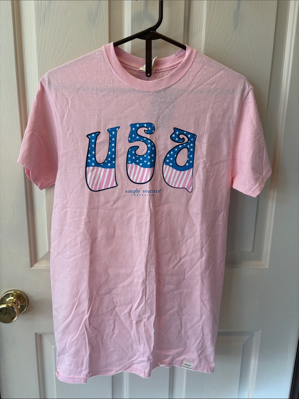 Simply Southern Light Pink USA Graphic Tee